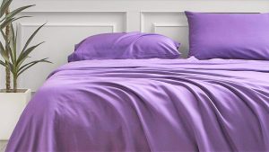 Cearceaf pentru pat Kotonia Home, 100% bumbac, ranforce color uni, lila - imagine 4