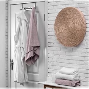 Halat de baie cu guler, unisex, Kotonia Home Hotel- prosop, 100% bumbac, alb, - imagine 2