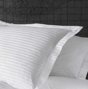 Set 2 Fete de perna Kotonia Home Hotel - 100% bumbac, Damasc cu latime dungi 0.5 cm, alb - imagine 2