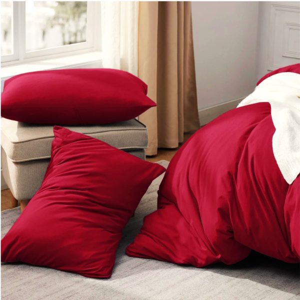 Set 2 Fete de perna Kotonia Home, 100% bumbac, ranforce color uni, rosu