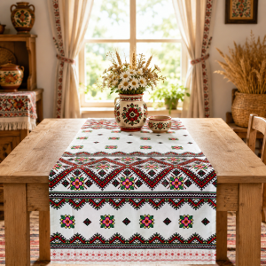 Napron decorativ pentru masa kotonia Home - Rustic, 100% bumbac 45x150 cm, T35 - imagine 2