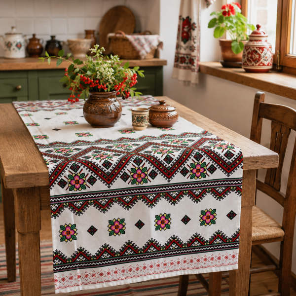 Napron decorativ pentru masa kotonia Home - Rustic, 100% bumbac 45x150 cm, T35