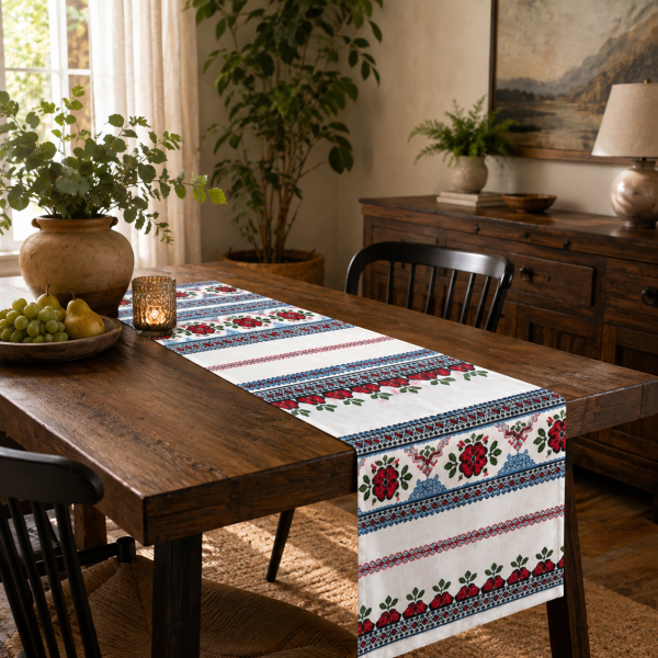 Napron decorativ pentru masa kotonia Home - Rustic, 100% bumbac 45x150 cm, T36