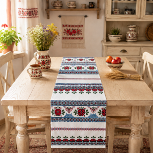 Napron decorativ pentru masa kotonia Home - Rustic, 100% bumbac 45x150 cm, T36 - imagine 2