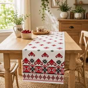 Napron decorativ pentru masa kotonia Home - Rustic, 100% bumbac 45x150 cm, T37 - imagine 2