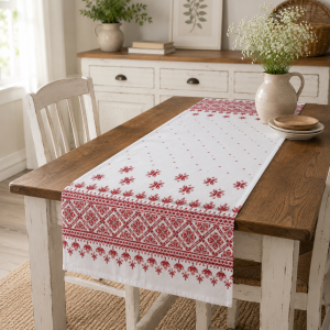 Napron decorativ pentru masa kotonia Home - Rustic, 100% bumbac 45x150 cm, T42 - imagine 2