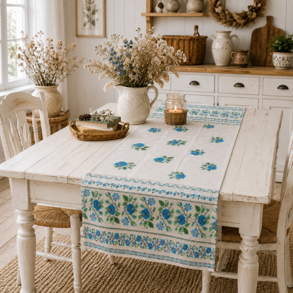 Napron decorativ pentru masa kotonia Home - Rustic, 100% bumbac 45x150 cm, T43