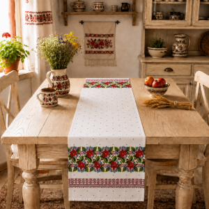 Napron decorativ pentru masa kotonia Home - Rustic, 100% bumbac 45x150 cm, T45 - imagine 2