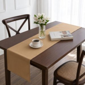 Napron uni pentru masa Kotonia Home - 45x180 cm, creton, 100% bumbac, bej - imagine 3