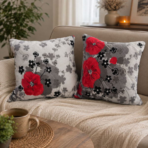 Pachet 2 perne decor cocolino 40x40 cm, Deco microfibra - 06