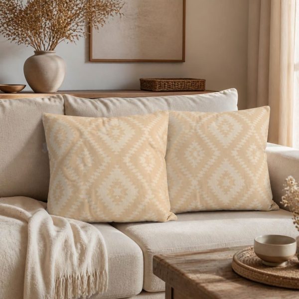 Pachet 2 perne decorative Kotonia Home - 40x40 cm, creton impermeabil 100% bumbac, decor geometric 30