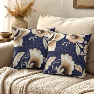 Pachet 2 perne decorative Kotonia Home - 40x40 cm, creton impermeabil 100% bumbac, decor floral 33