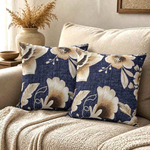 Pachet 2 perne decorative Kotonia Home - 40x40 cm, creton impermeabil 100% bumbac, decor floral 33