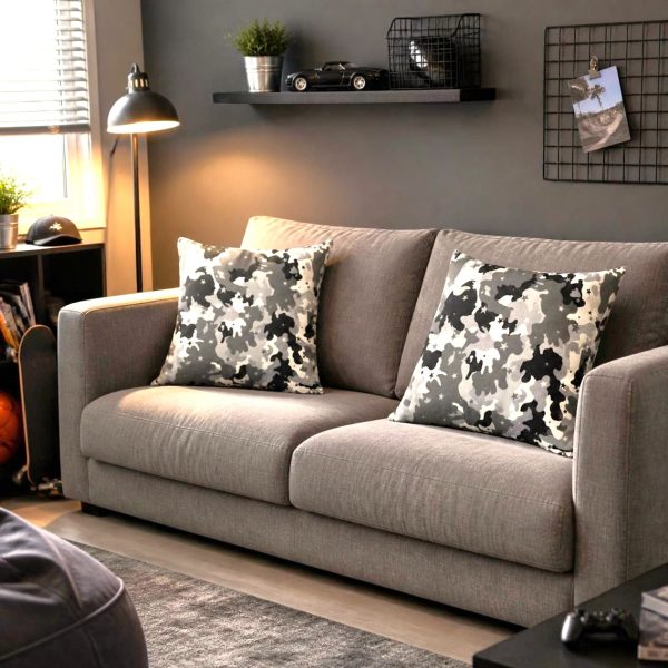 Pachet 2 perne decorative Kotonia Home - 40x40 cm, creton impermeabil 100% bumbac, decor abstract 32