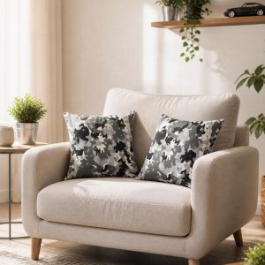 Pachet 2 perne decorative Kotonia Home - 40x40 cm, creton impermeabil 100% bumbac, decor abstract 32 - imagine 3
