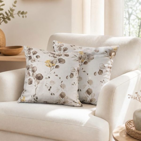 Pachet 2 perne decorative Kotonia Home - 40x40 cm, creton impermeabil 100% bumbac, decor floral 36