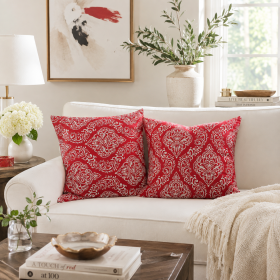 Pachet 2 perne decorative Kotonia Home - 40x40 cm, creton impermeabil 100% bumbac, decor baroc 04