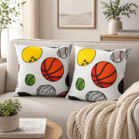 Pachet 2 perne decorative Kotonia Home - 40x40 cm, creton impermeabil 100% bumbac, decor baschet 10