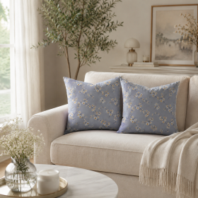 Pachet 2 perne decorative Kotonia Home - 40x40 cm, creton impermeabil 100% bumbac, decor floral 21