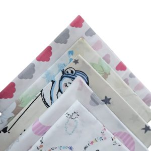 Pachet 5 fete perna 40x40 cm, ranforce imprimat, 100 % bumbac - 021 - imagine 2