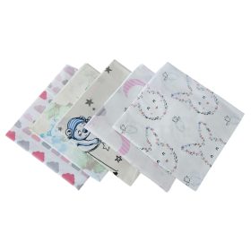 Pachet 5 fete perna 40x40 cm, ranforce imprimat, 100 % bumbac - 021