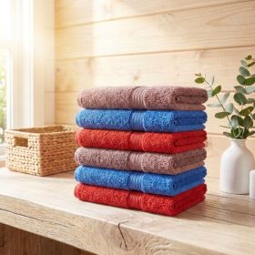 Pachet 6 prosoape baie Kotonia Home Deco, 50x90 cm, 100% bumbac, 500 g/mp, Mixt color - 22