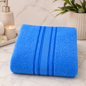 Prosop baie Plush Luxury Jacquard - 100% Bumbac, 650 g/mp, albastru deschis