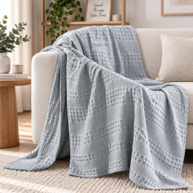 Cuvertura Waffle Kotonia home- Bebe, 110x110 cm, 100% bumbac - gri