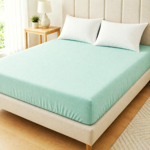 Husa pat cu elastic Kotonia Home - Ranforce La-viva color uni, aqua