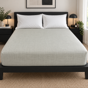 Husa pat cu elastic Kotonia Home - Ranforce La-viva color uni, bej