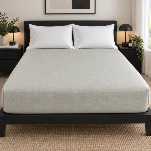 Husa pat cu elastic Kotonia Home - Ranforce La-viva color uni, bej