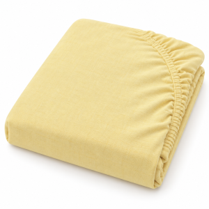 Husa pat cu elastic Kotonia Home - Ranforce La-viva color uni, galben pai - imagine 3