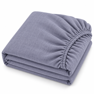 Husa pat cu elastic Kotonia Home - Ranforce La-viva color uni, mov melange - imagine 3