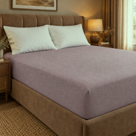 Husa pat cu elastic Kotonia Home - Ranforce La-viva color uni, roz ars