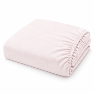 Husa pat cu elastic Kotonia Home - Ranforce La-viva color uni, roz pal - imagine 2