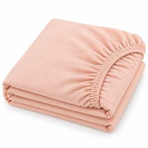 Husa pat cu elastic Kotonia Home - Ranforce La-viva color uni, somon - imagine 3