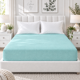 Husa pat cu elastic Kotonia Home - Ranforce La-viva color uni, turquoise