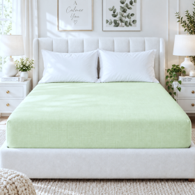 Husa pat cu elastic Kotonia Home - Ranforce La-viva color uni, verde fistic