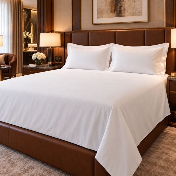 Lenjerie de pat Kotonia Home Hotel King Size,  Ranforce, 100% bumbac, alba