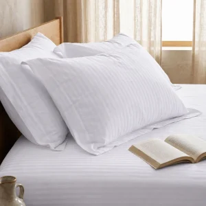 Lenjerie de pat Kotonia Home Hotel XXL, 100% bumbac, Damasc cu latime dungi 2 cm, alb - imagine 3
