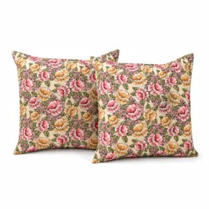Pachet 2 perne decorative Kotonia Home - 40x40 cm, creton impermeabil 100% bumbac, decor floral 27 - imagine 2