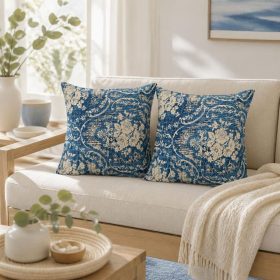 Pachet 2 perne decorative Kotonia Home - 40x40 cm, creton impermeabil 100% bumbac, decor floral 28