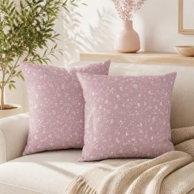 Pachet 2 perne decorative Kotonia Home - 40x40 cm, creton impermeabil 100% bumbac, decor floral 25