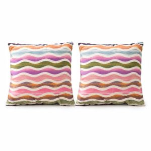 Pachet 2 perne decorative Kotonia Home - 40x40 cm, creton impermeabil 100% bumbac, decor curcubeu 26 - imagine 2