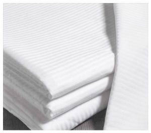Cearceaf pentru pilota Kotonia Home Hotel - Damasc Saten cu dungi de 0.5 cm, 100% bumbac, alb - imagine 5