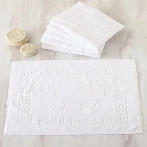 Prosop Kotonia Home Hotel - Greek Border Jacquard, 100% Bumbac, 50x70 cm, pentru picioare, 600 g/mp, alb - imagine 3