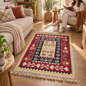 Covor Kotonia Home - Decor Etnic, cu tesatura plata, cu doua fete - 029 - imagine 2