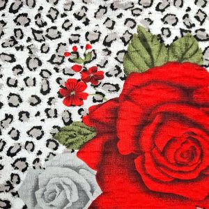 Lenjerie de pat - 2 persoane, textura creponata, decor floral - cod 031 - imagine 2