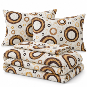 Lenjerie de pat - 2 persoane, textura creponata, decor floral- cod 034 - imagine 3