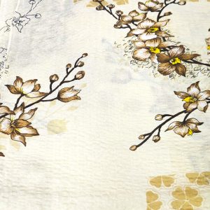 Lenjerie de pat - 2 persoane, textura creponata, decor floral - cod 036 - imagine 2